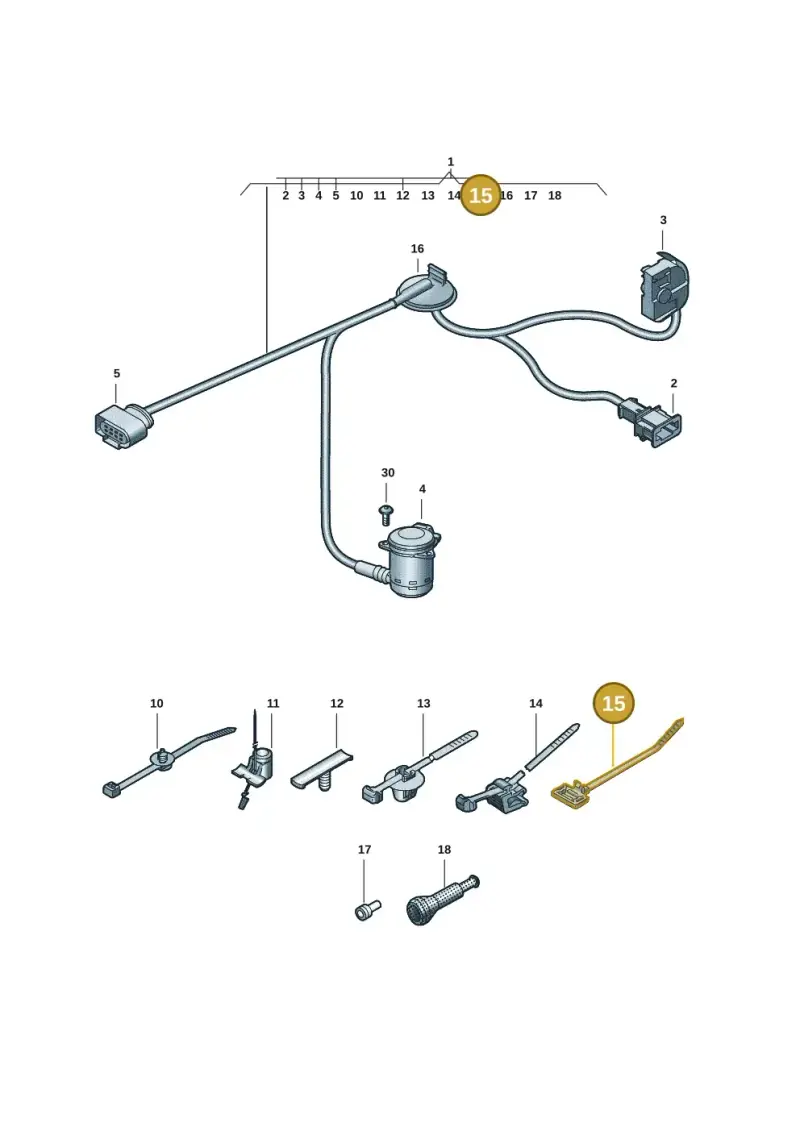 3D0971739B — Audi A5 Limo 2.0 (2024-) diagram 8wk972680, position 15