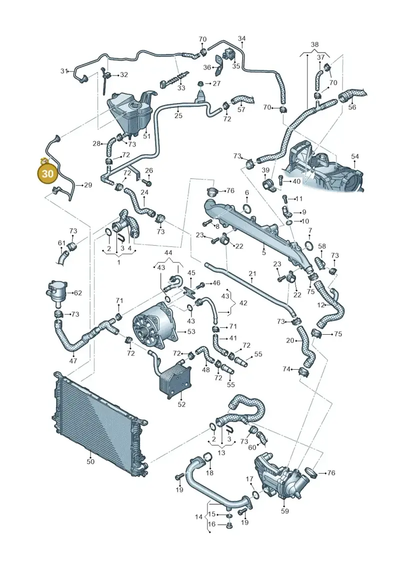 3D0971741 — Audi RS4 Av. qu. 4.2 (2012-2015) diagram 695121300, position 30