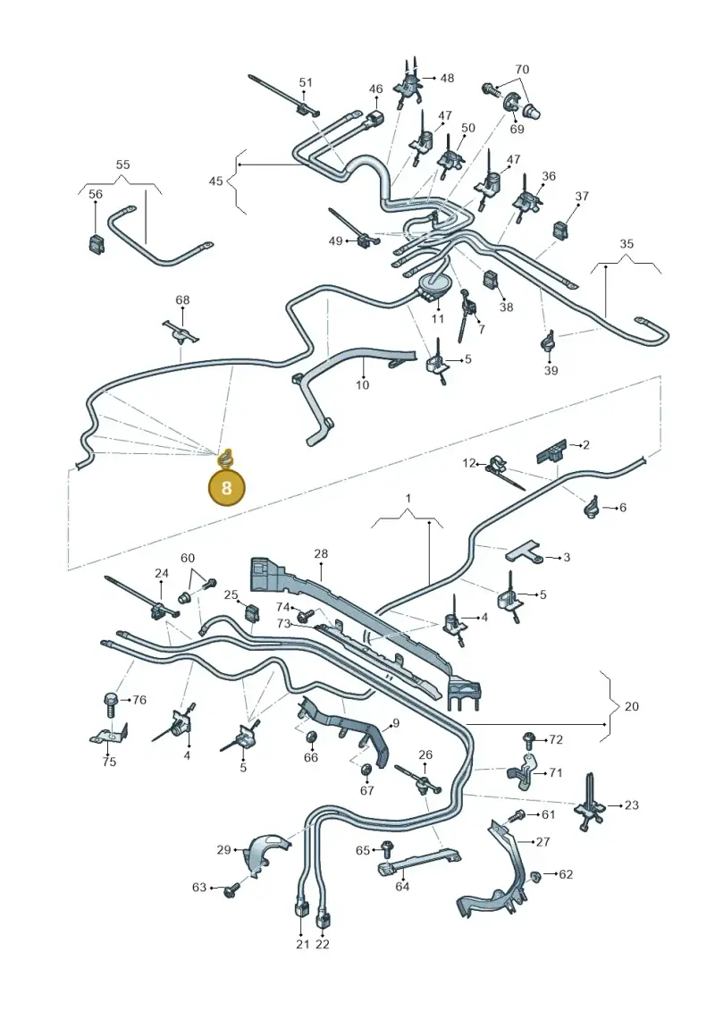 3D0971818 — Audi A6 2.0 (2018-) diagram 435972020, position 8