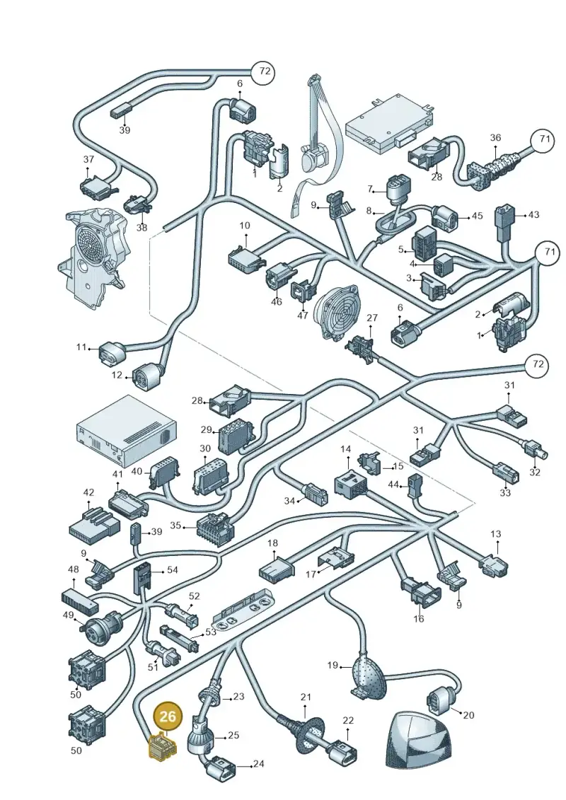 3D0972755 — Audi A3/S3/quattro (2005-2007) diagram 412971830, position 26