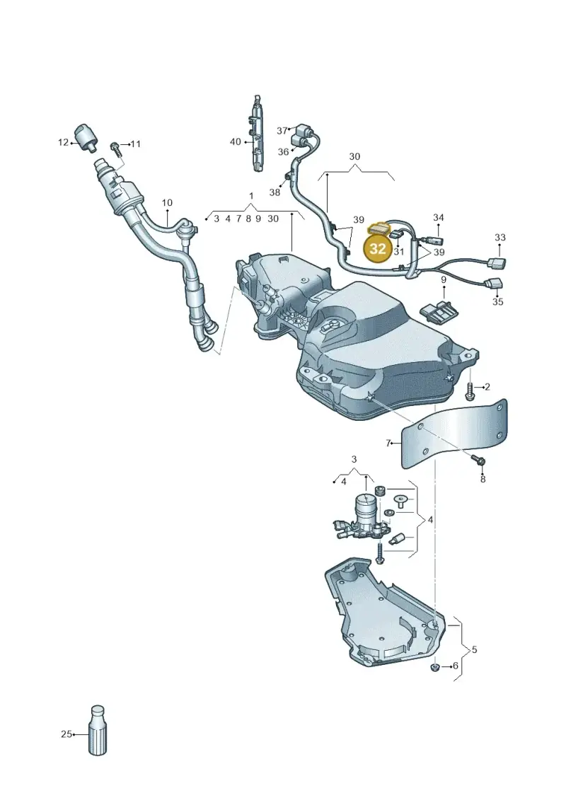 3D0973715 — Audi A3 Sportback (2019-2021) diagram 596201420, position 32