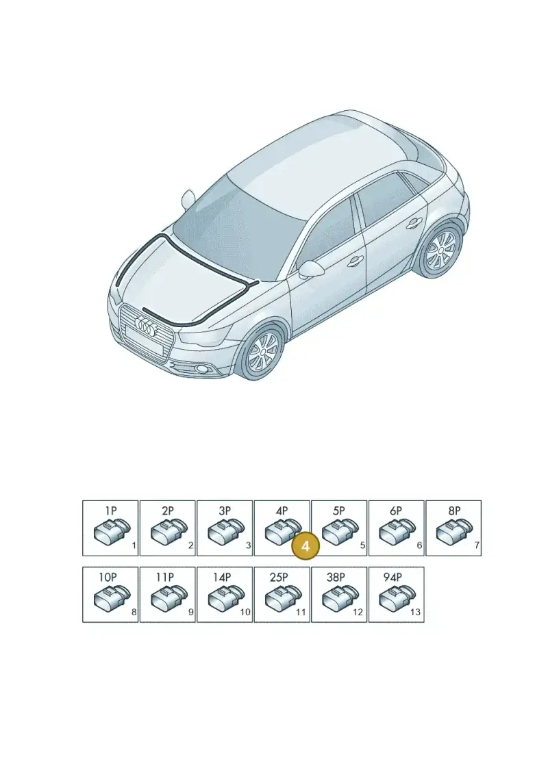 3D0973724F — Audi A1 Sportback (2010-2015) diagram 708971810, position 4