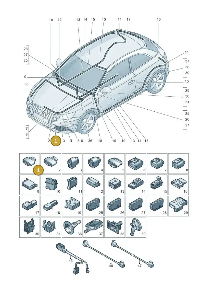 3D0973724F — Audi A1 Sportback (2014-2018) diagram 792971790, position 1