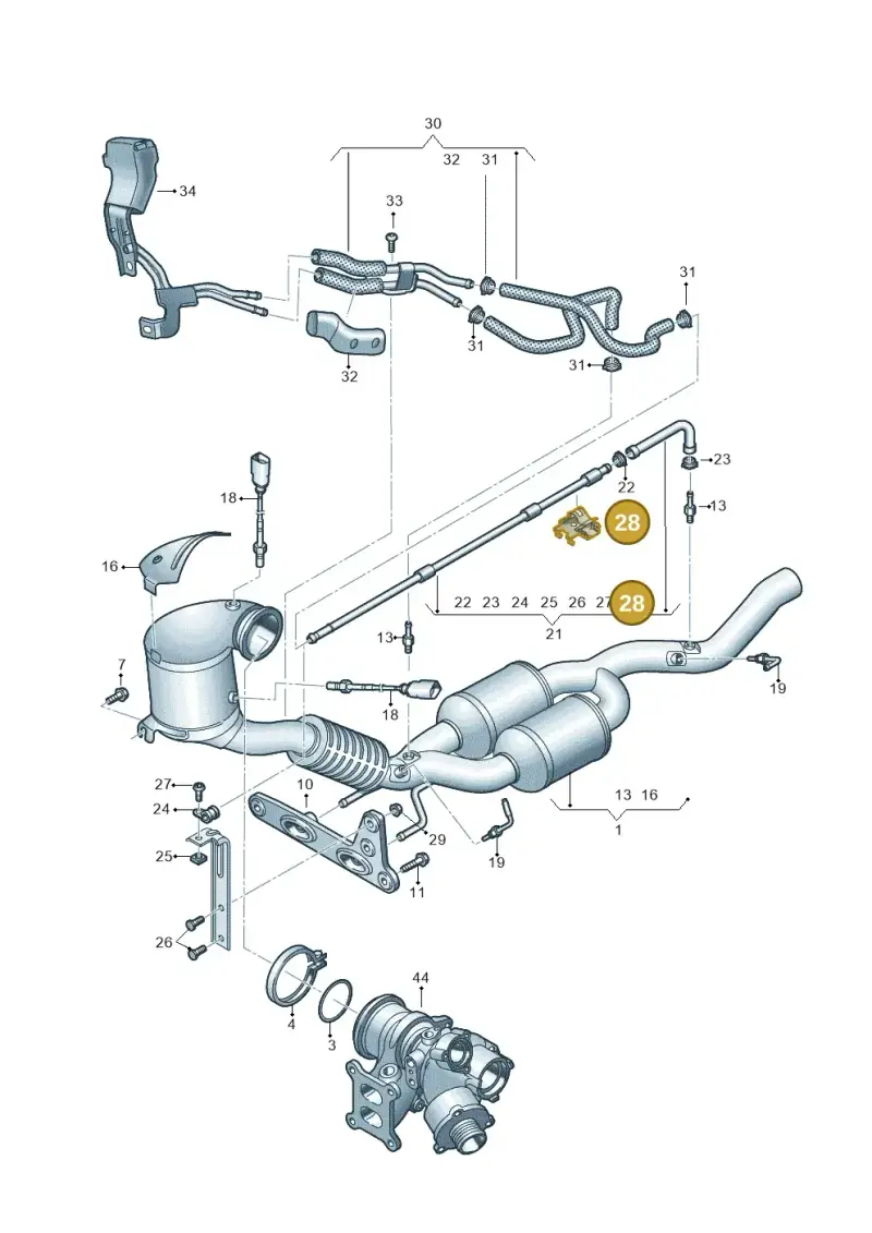 3G0131213 — Audi A3 Sportback (2019-2021) diagram 596253360, position 28