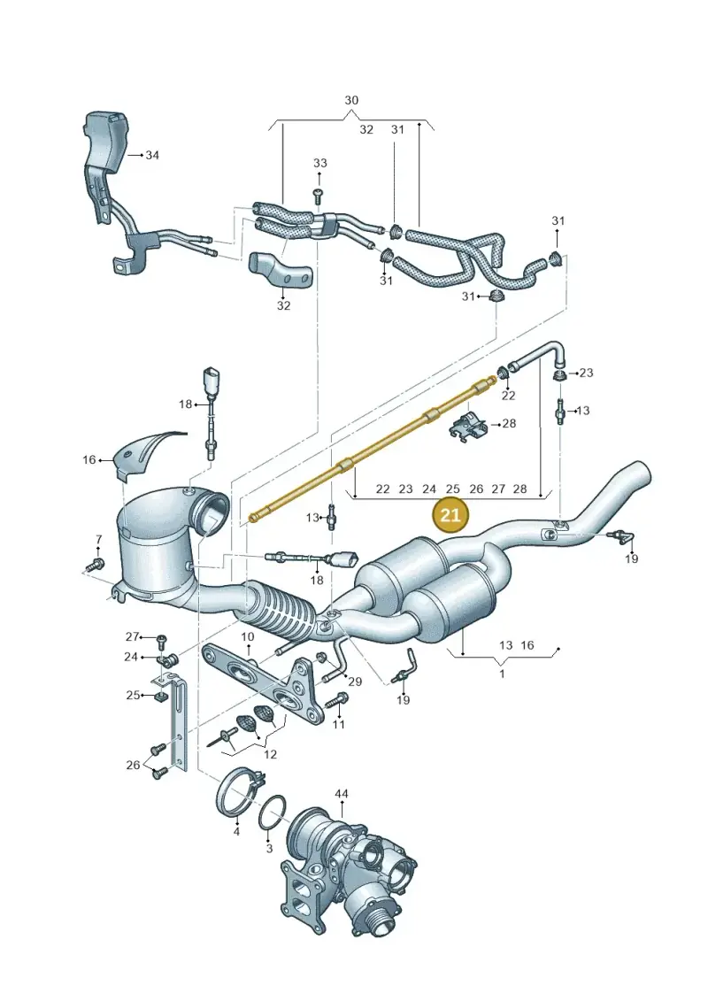 3G0131553C — Audi Q3 quattro (2018-2019) diagram 597253340, position 21
