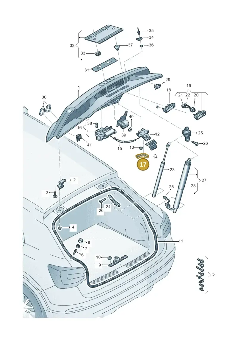 3G0827645A — Audi Q2 2.0 TDI (2016-2018) diagram 803827000, position 17