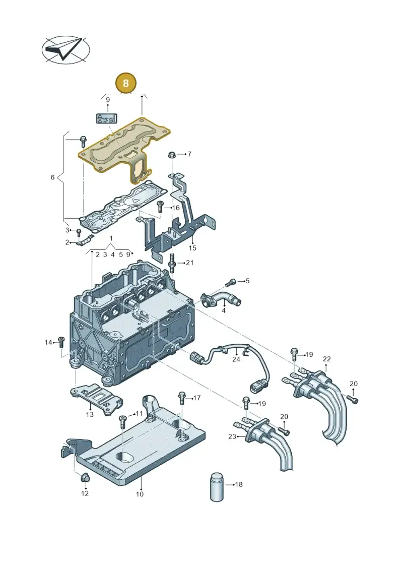 3G0907300B — Audi A3 Sportback (2019-2021) diagram 890907080, position 8