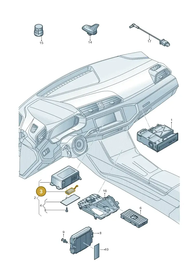 3G0915089A — Audi RSQ3 Sportback (2019-2024) diagram 597035550, position 3