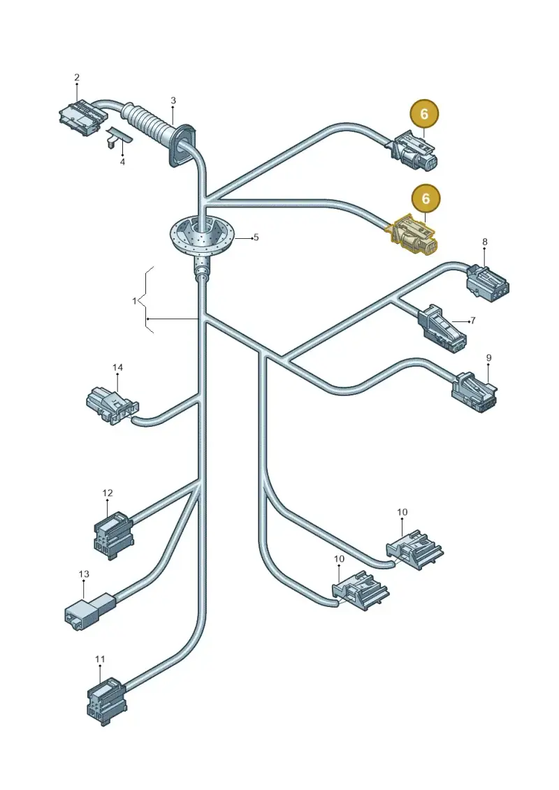 3G0973708A — Audi A3 Sportback (2019-2021) diagram 596972370, position 6