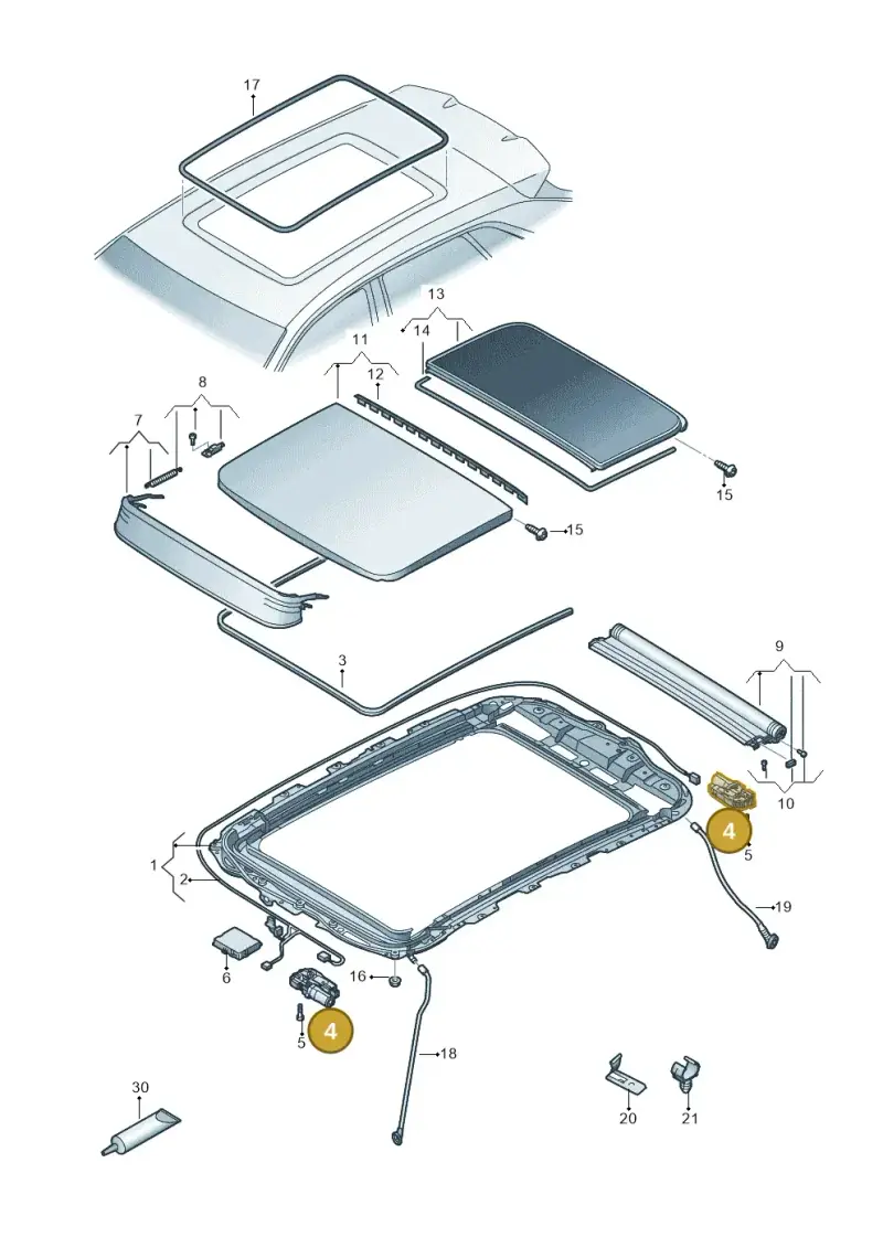 3G5877795 — Audi Q4 Sportback (2021-2022) diagram 89a877000, position 4