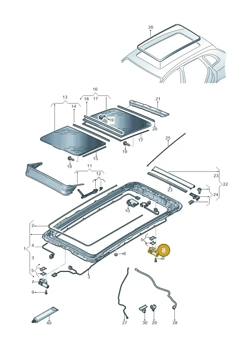 3G9877795G — Audi Q5 (2016-2020) diagram 896877000, position 8