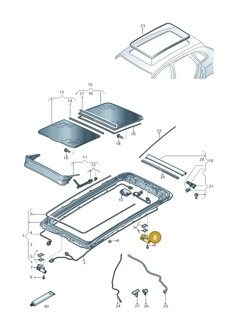 3G9877795K — Audi Q5 (2016-2020) diagram 896877010, position 8