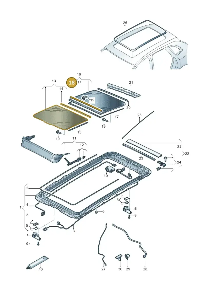 3G9877913 — Audi Q5 (2016-2020) diagram 896877000, position 18