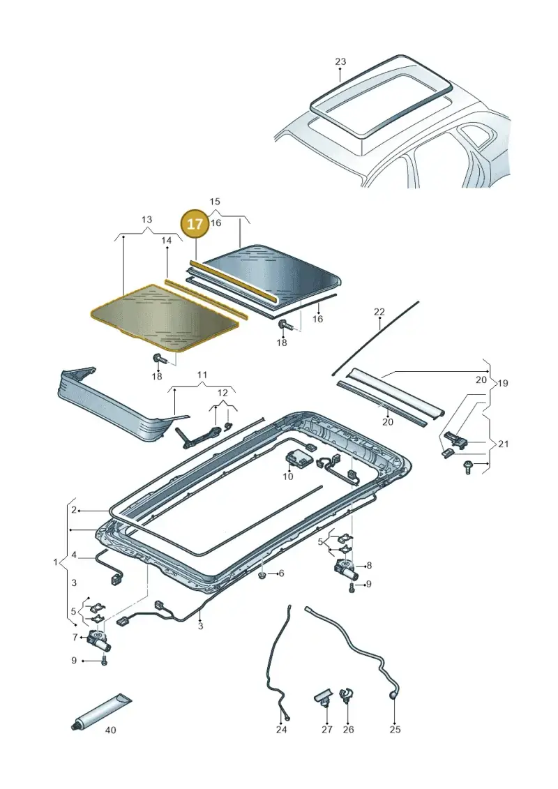 3G9877913 — Audi Q5 (2016-2020) diagram 896877010, position 17