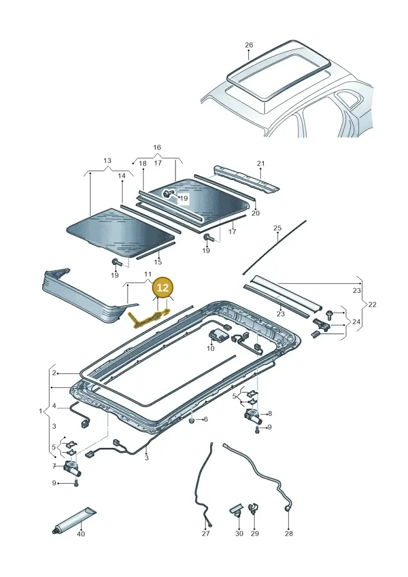 3G9898671A — Audi Q5 (2016-2020) diagram 896877000, position 12