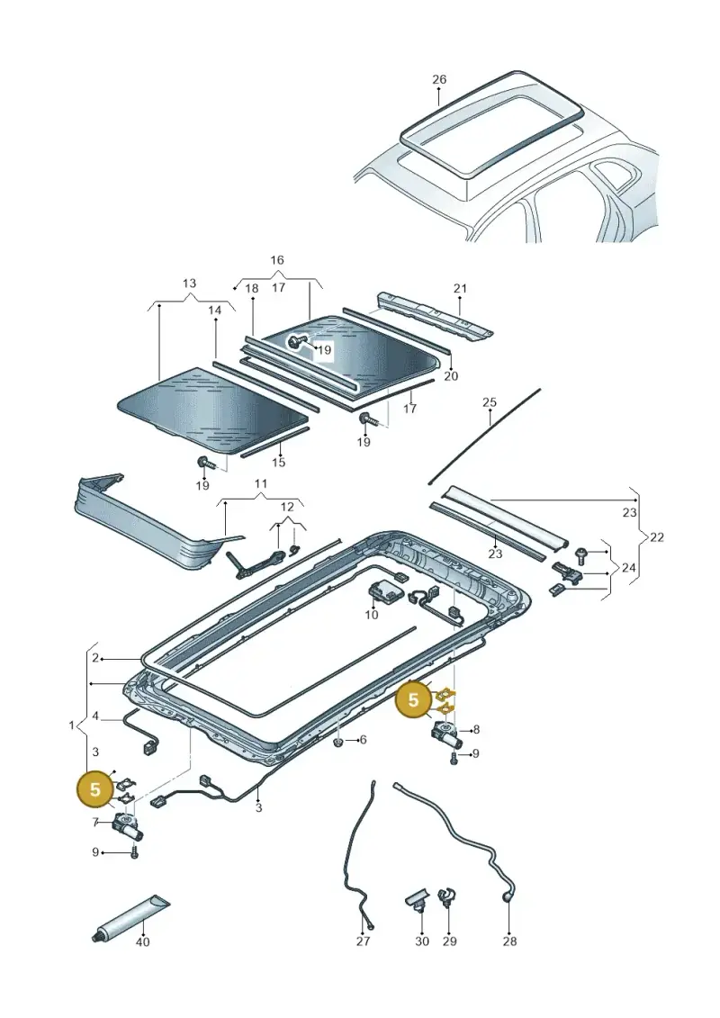3G9898804A — Audi Q5 (2016-2020) diagram 896877000, position 5