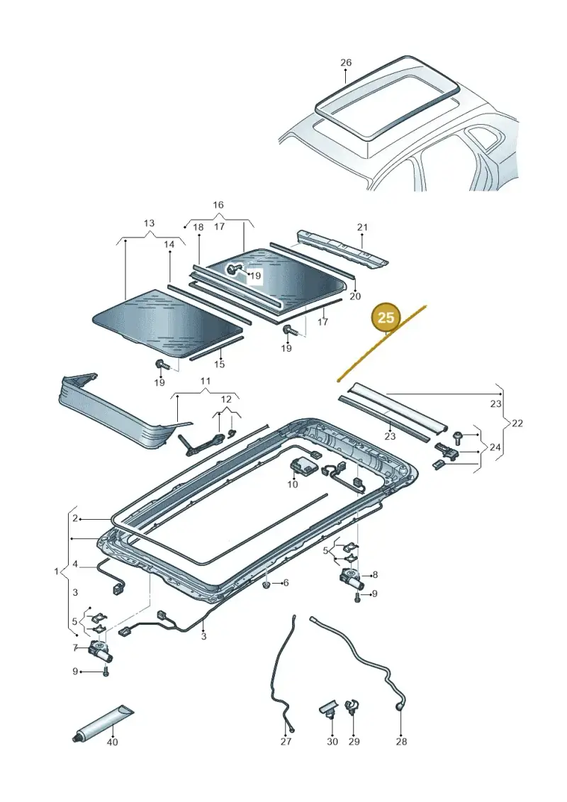 3G9898870A — Audi Q5 (2016-2020) diagram 896877000, position 25