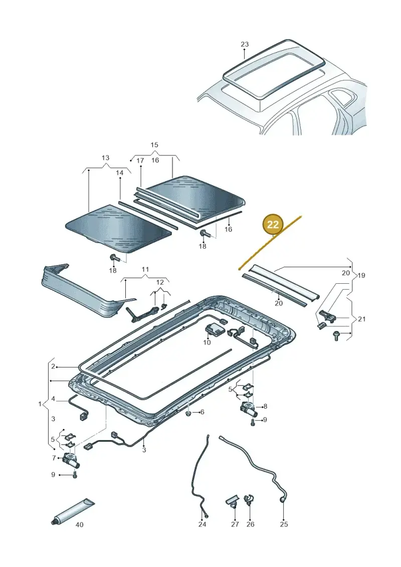 3G9898870A — Audi Q5 (2016-2020) diagram 896877010, position 22