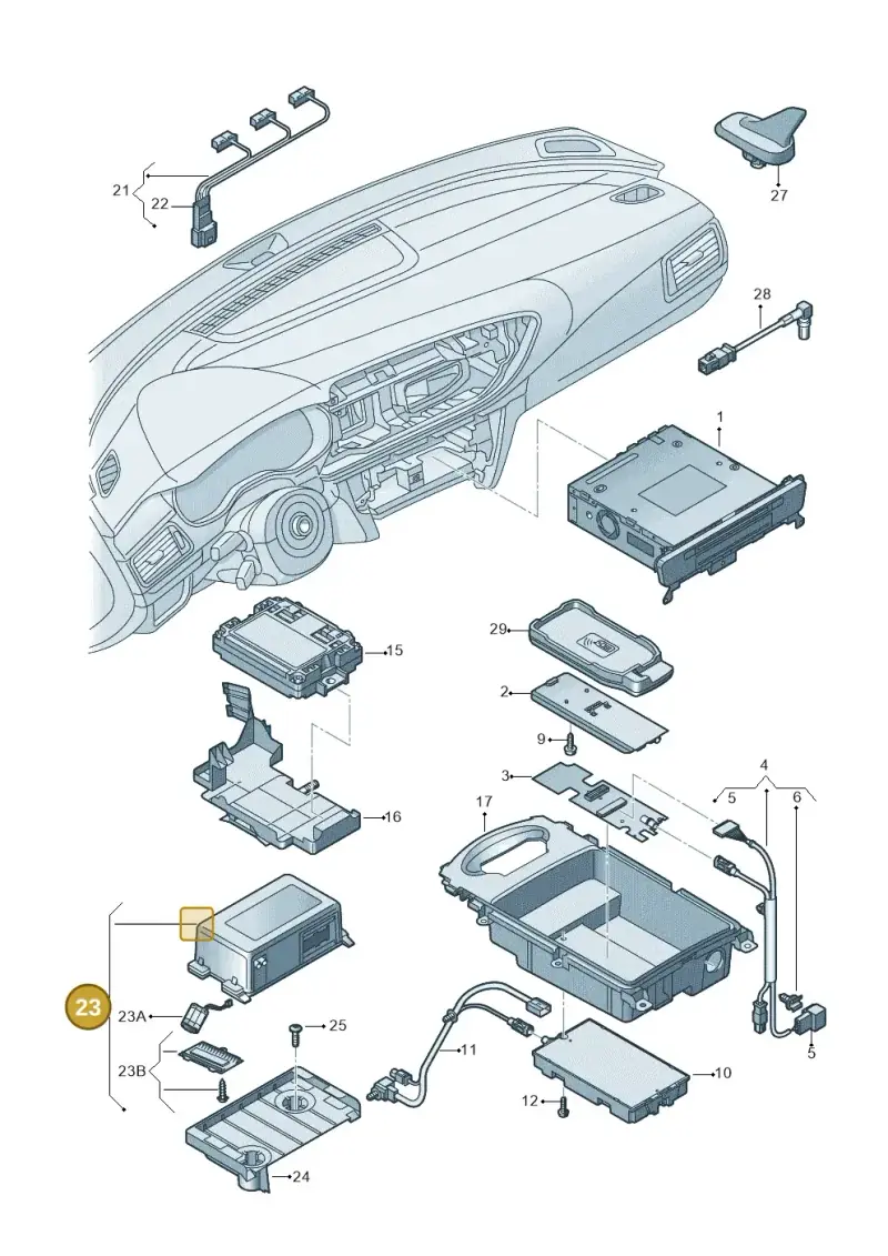 3Q0035284 — Audi A6 qu. 3.0 tdi (2014-2018) diagram 788035550, position 23