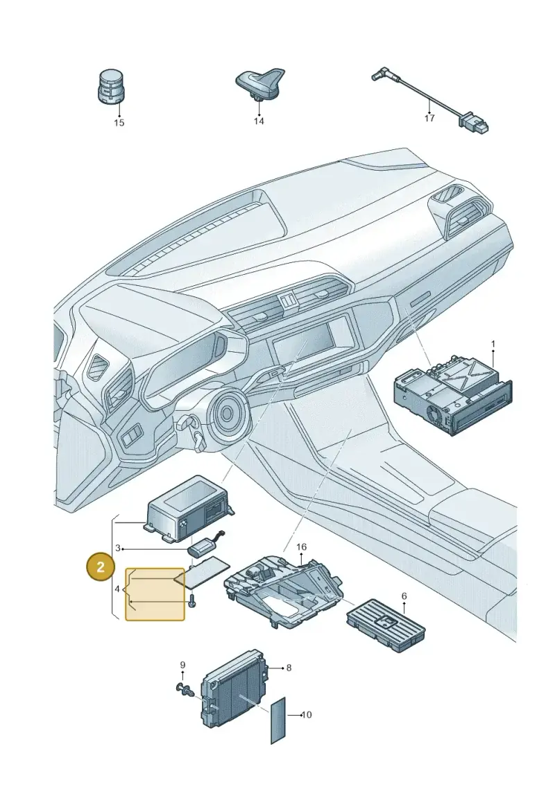3Q0035284 — Audi Q3 quattro (2018-2019) diagram 597035550, position 2