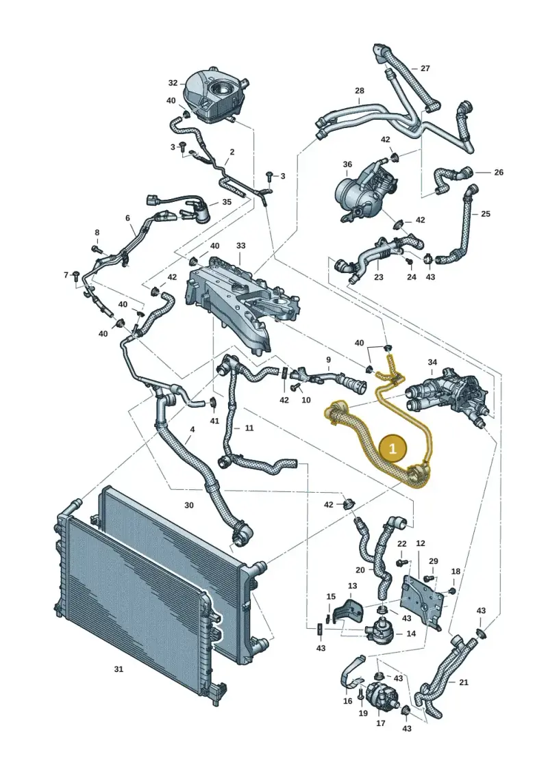 3Q0122101CH — Audi Q2 2.0 TDI (2016-2018) diagram 596121019, position 1