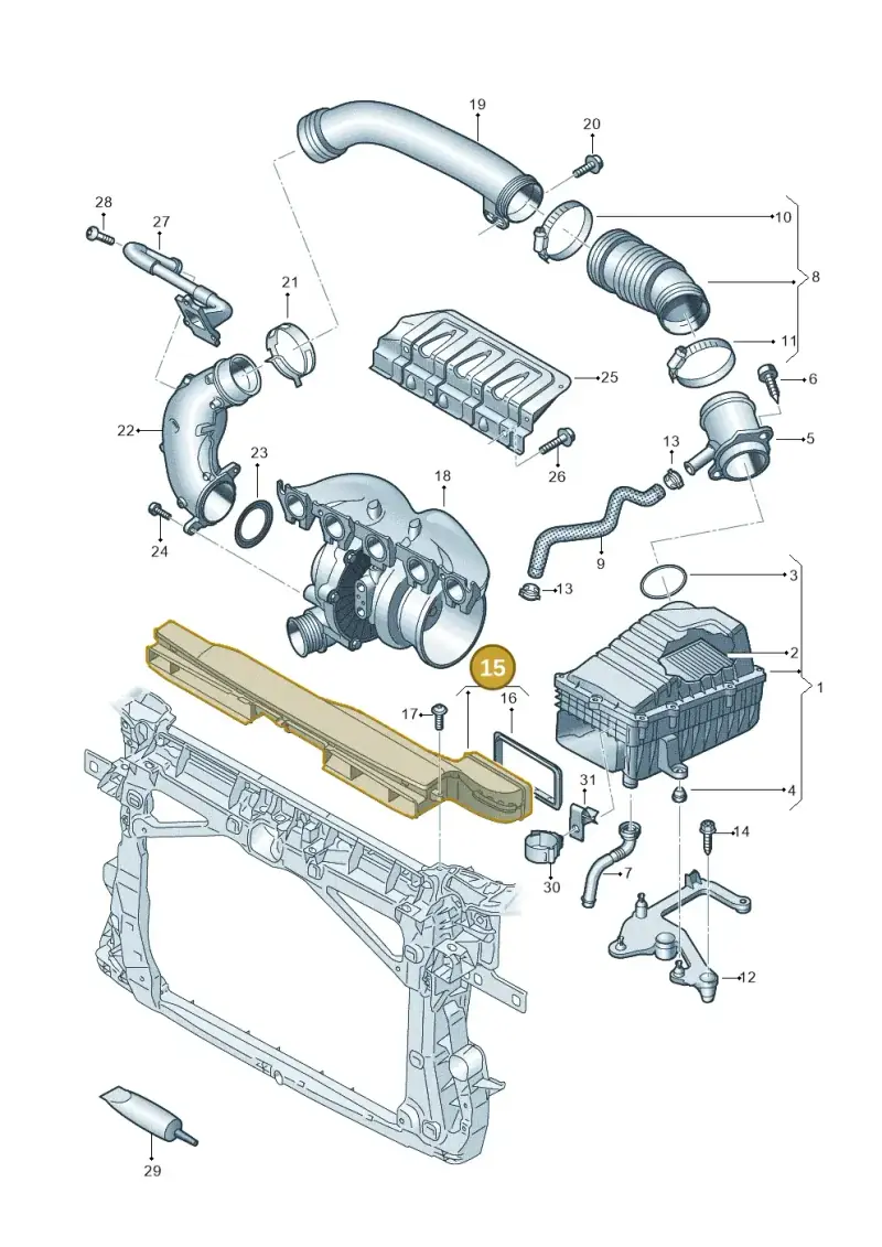 3Q0129217 — Audi RSQ3 Sportback (2019-2024) diagram 898133300, position 15