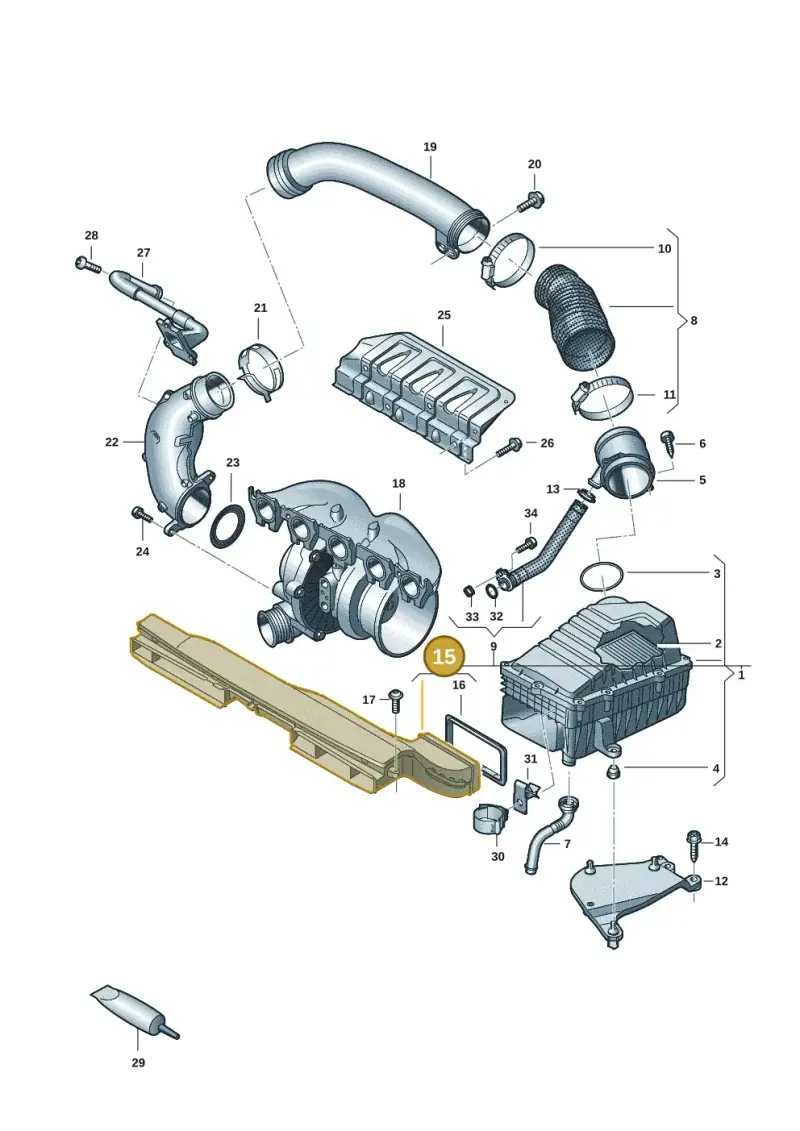 3Q0129217 — Audi RSQ3 Sportback (2019-2024) diagram f3z133030, position 15