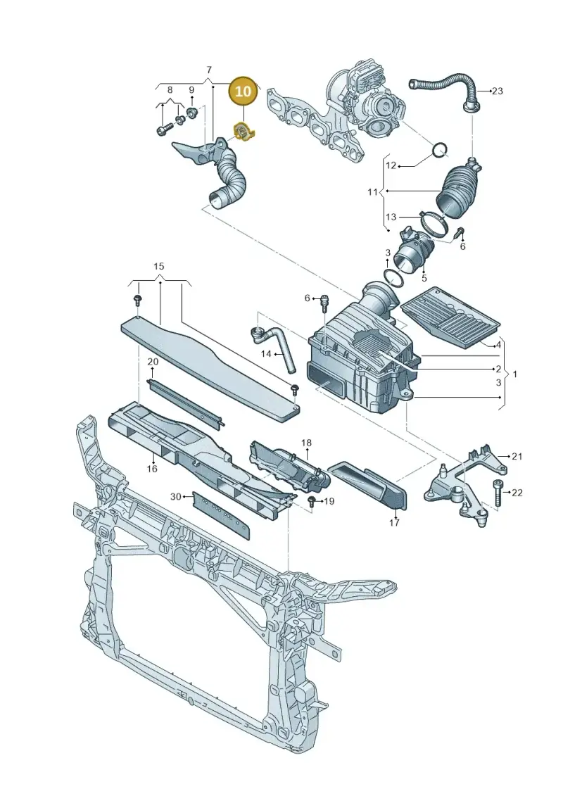 3Q0129537 — Audi A3 Sportback (2019-2021) diagram 793129060, position 10