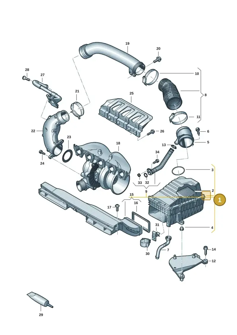 3Q0129607 — Audi RSQ3 Sportback (2019-2024) diagram f3z133030, position 1