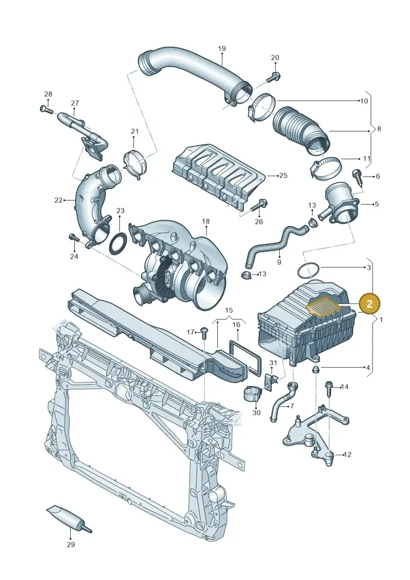 3Q0129620A — Audi RSQ3 Sportback (2019-2024) diagram 898133300, position 2