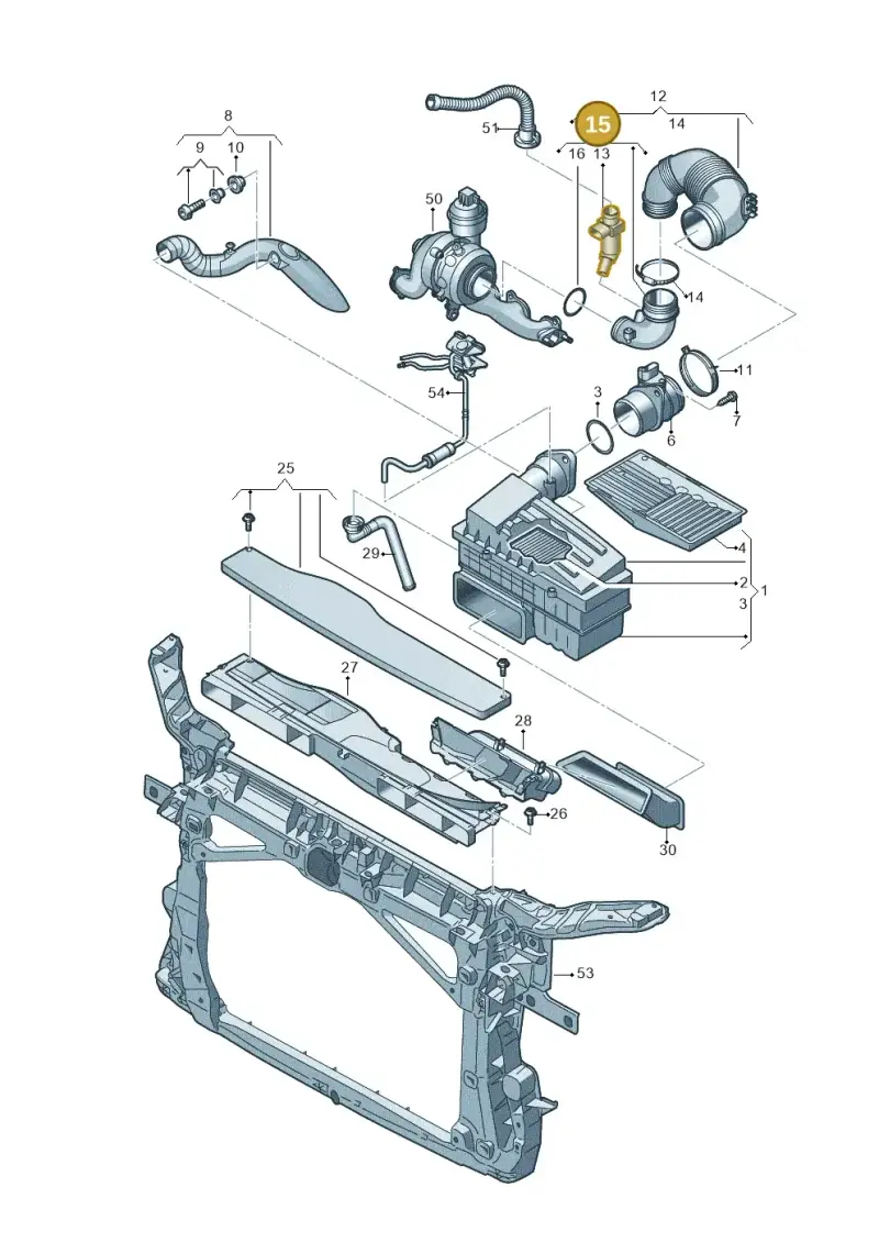 3Q0129635B — Audi Q2 2.0 TDI (2016-2018) diagram 745129400, position 15