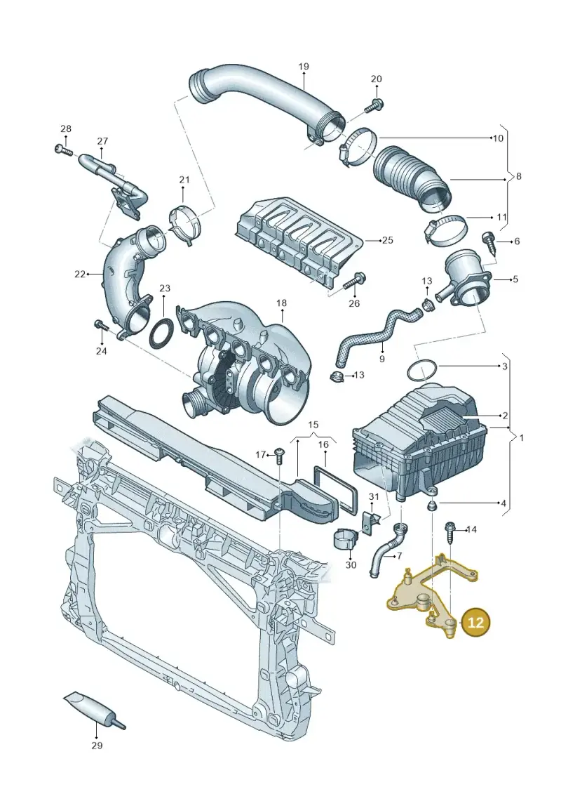 3Q0129671 — Audi RSQ3 Sportback (2019-2024) diagram 898133300, position 12