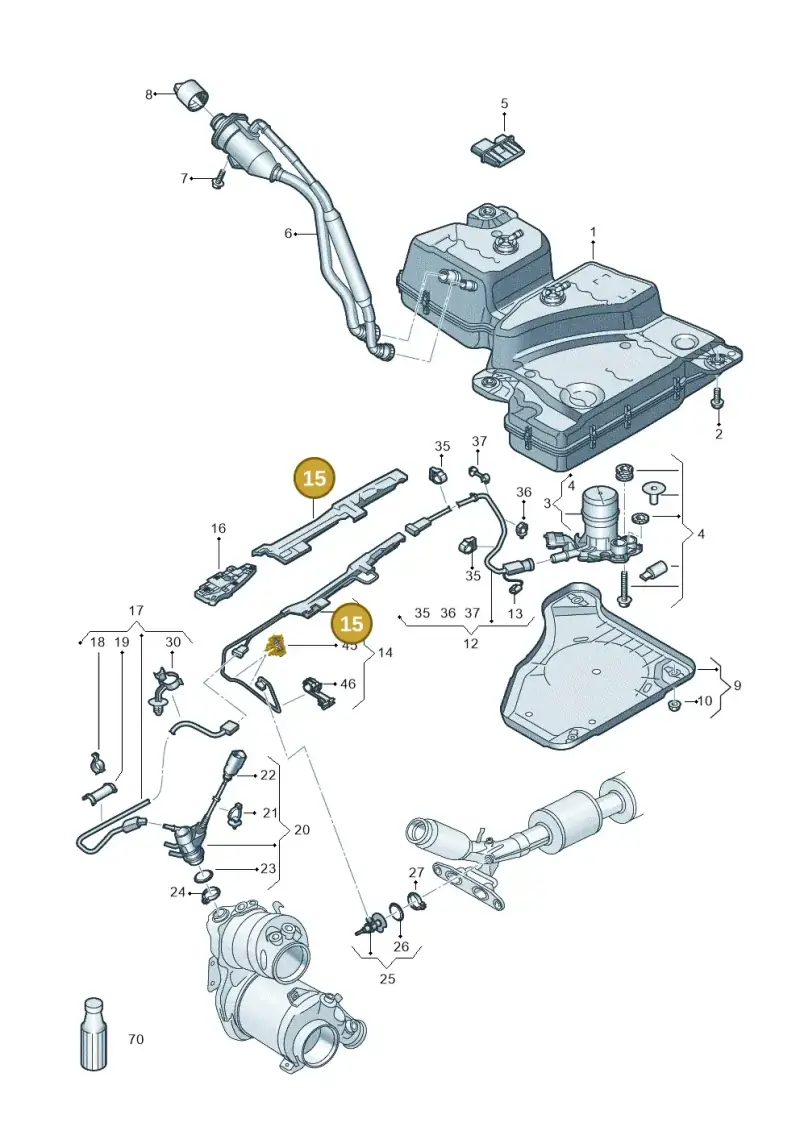 3Q0131327D — Audi Q3 quattro (2018-2019) diagram 597201410, position 15