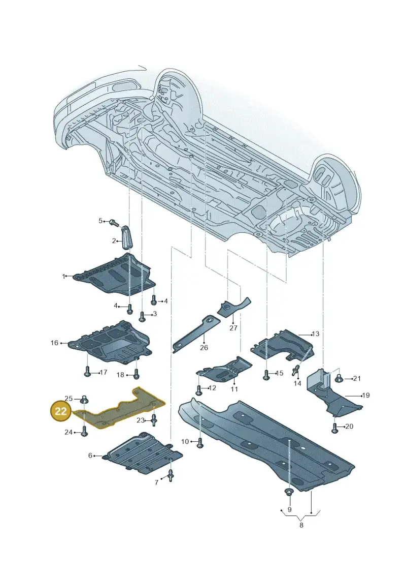 3Q0199110B — Audi Q2 2.0 TDI (2016-2018) diagram 803825100, position 22