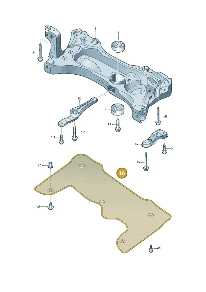 3Q0199110B — Audi Q3 quattro (2018-2019) diagram 884199150, position 16