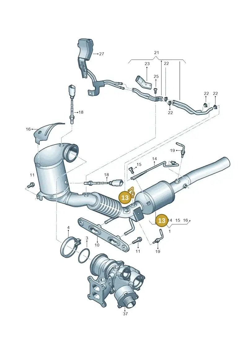 3Q0253574C — Audi TTS Coupe 2.0 (2014-2023) diagram 850253025, position 13