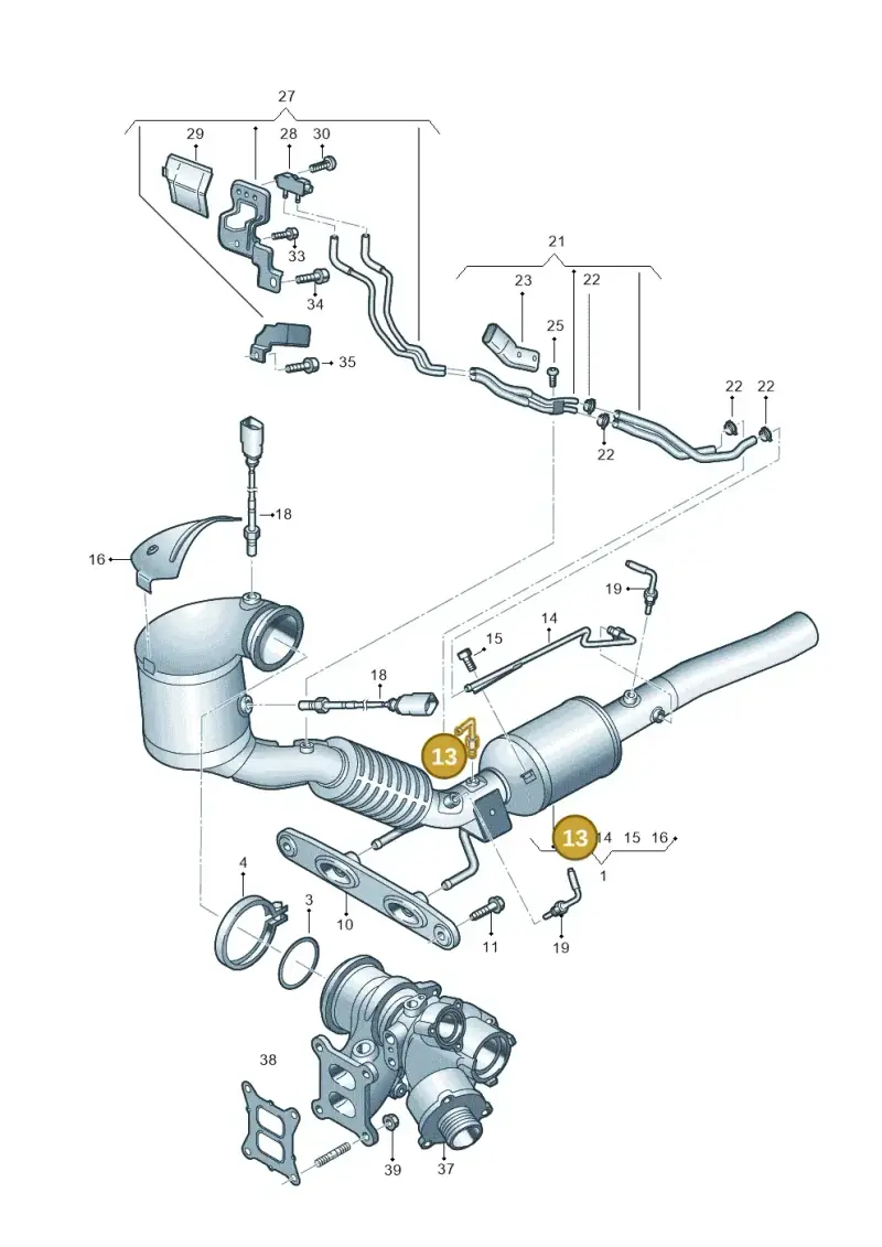 3Q0253574C — Audi TTS Coupe 2.0 (2014-2023) diagram 850253030, position 13