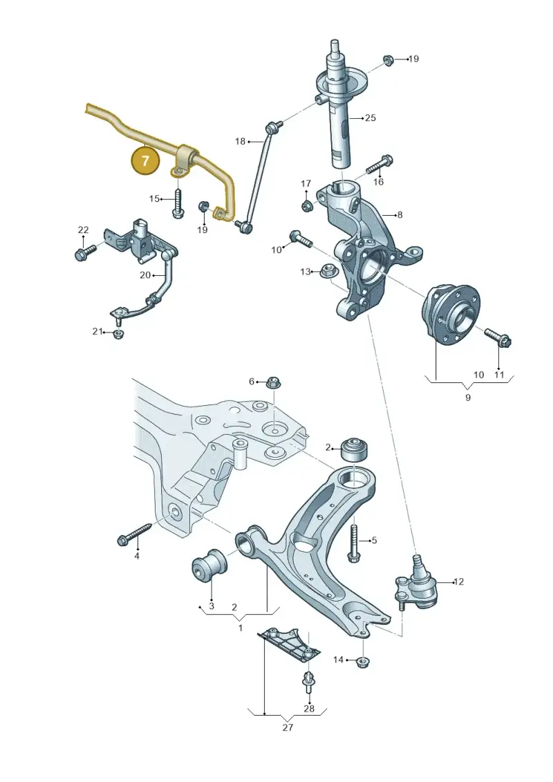 3Q0411303K — Audi Q3 2.0 (2019-) diagram 793407000, position 7