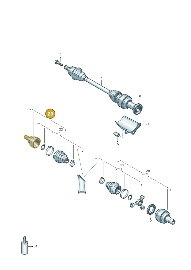 3Q0498099E — Audi A3 Sportback (2019-2021) diagram 855407540, position 23