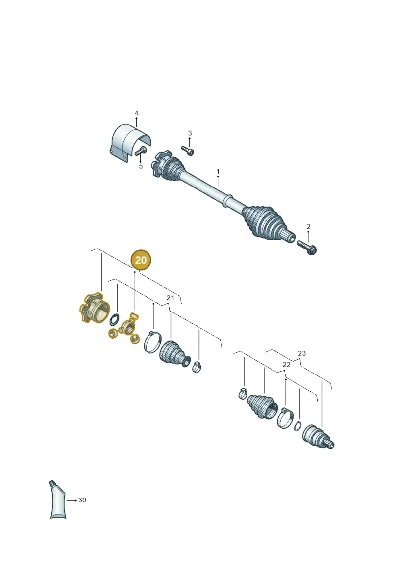 3Q0498103B — Audi Q2 2.0 TDI (2016-2018) diagram 5h0407030, position 20