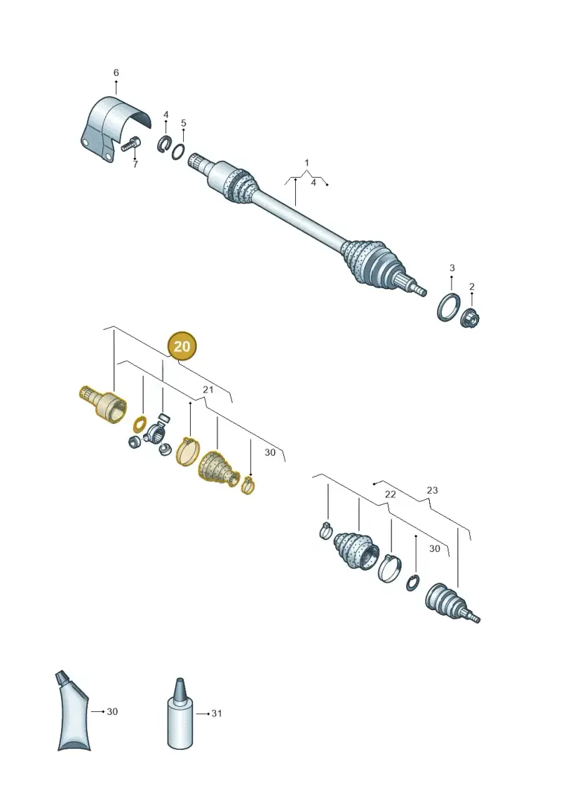 3Q0498104B — Audi A1 sportback 1.0 (2018-) diagram 592407095, position 20