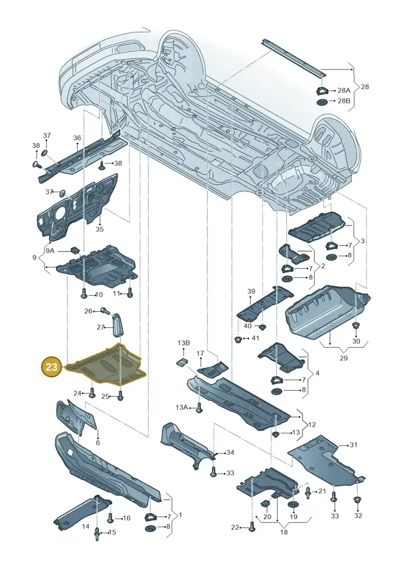 3Q0825902A — Audi A3 Sportback (2016-2020) diagram 890825000, position 23