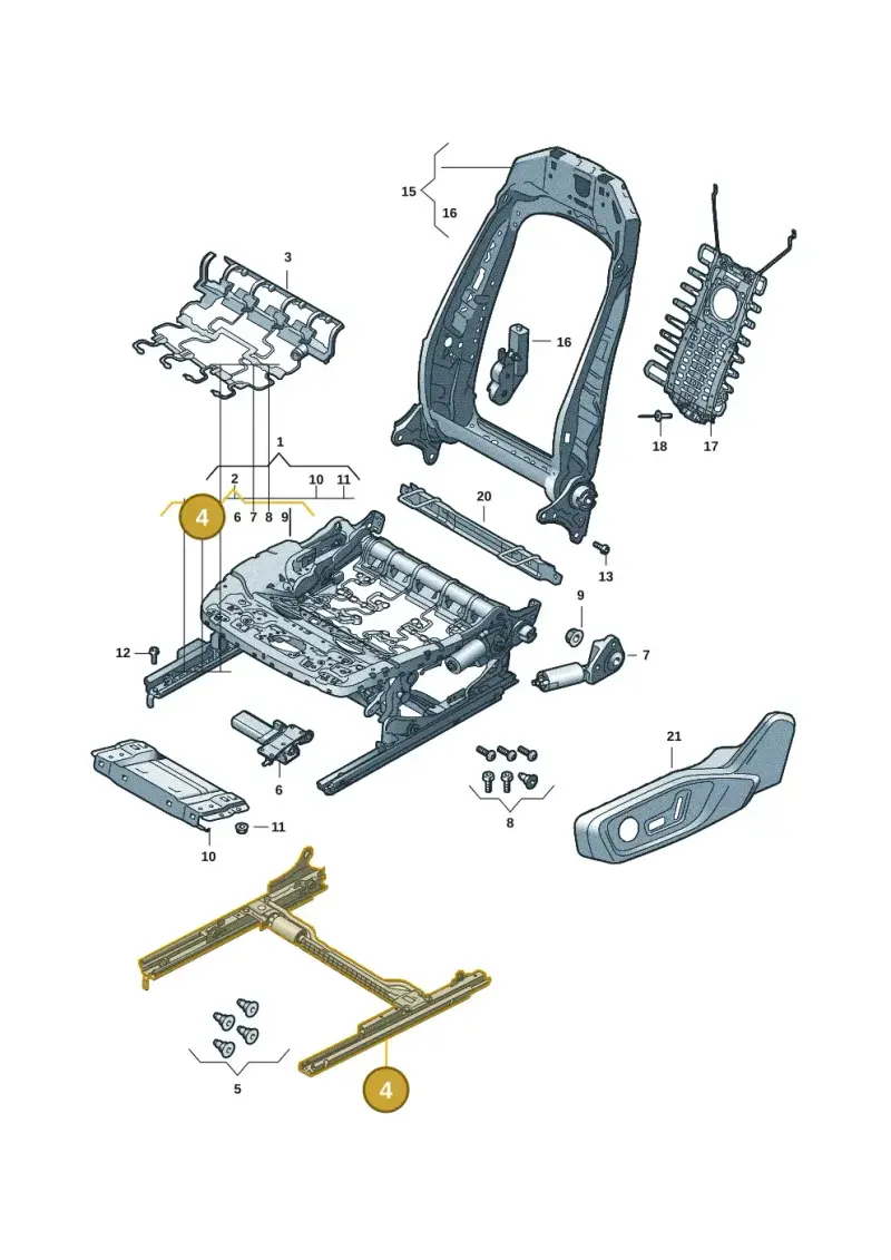 3Q0881184A — Audi A5 Limo 2.0 (2024-) diagram 8wy881100, position 4