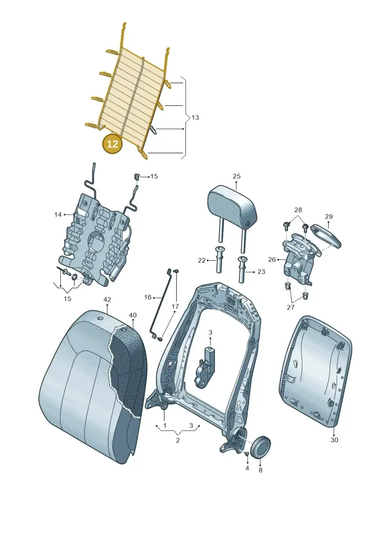 3Q0881703A — Audi A6 2.0 (2018-) diagram 435881500, position 12