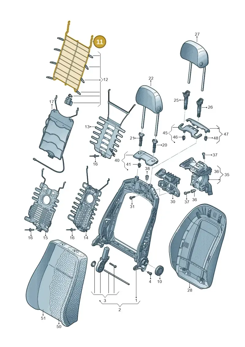 3Q0881703A — Audi A5 Sportback (2016-2020) diagram 849881500, position 11