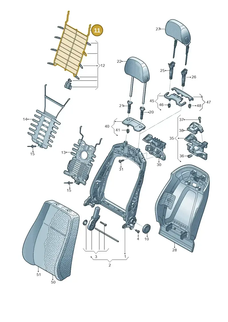 3Q0881703A — Audi Q8 Quattro 3,0 (2018-) diagram 859881500, position 11