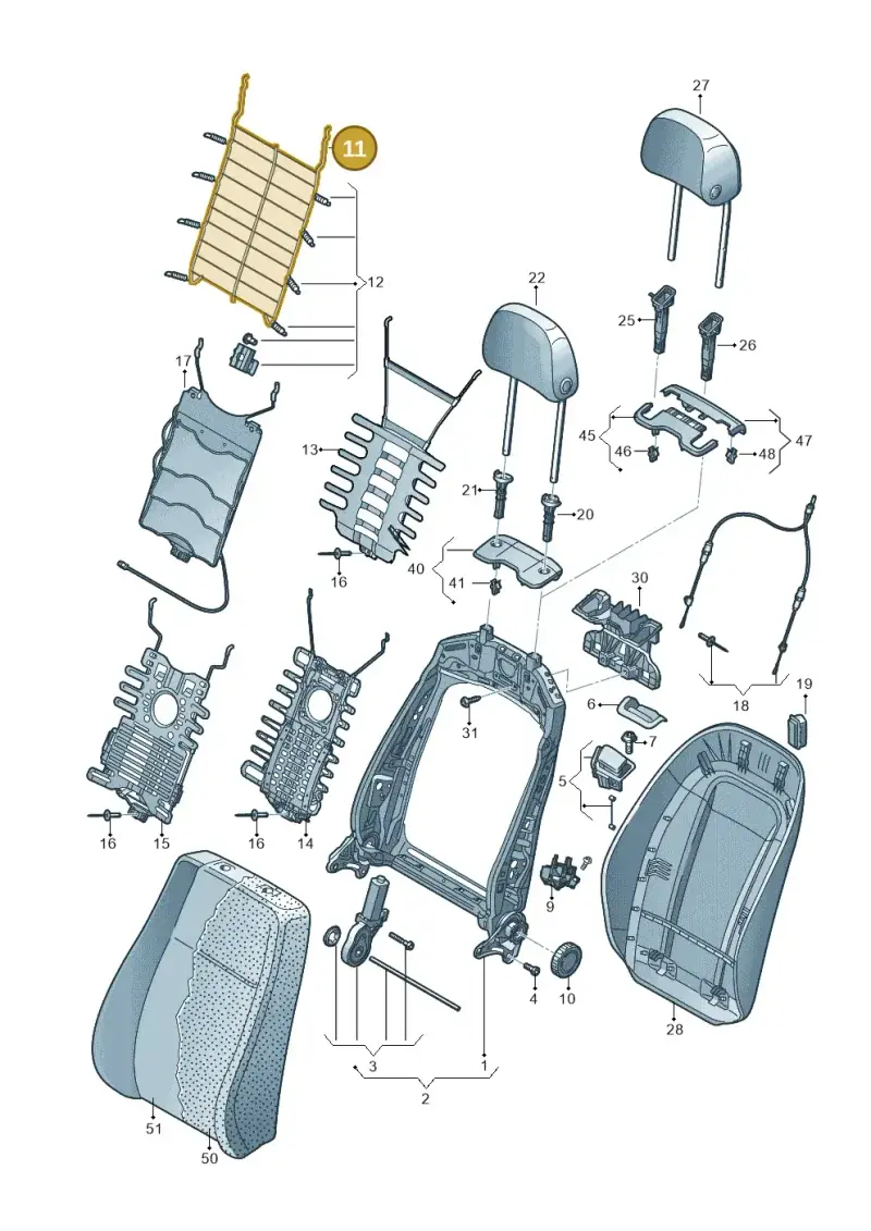 3Q0881703A — Audi A5 Sportback (2016-2020) diagram 897881500, position 11