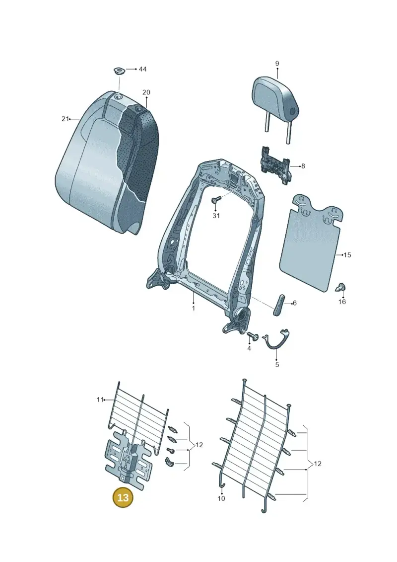 3Q0881879 — Audi A1 sportback 1.0 (2018-) diagram 592881050, position 13