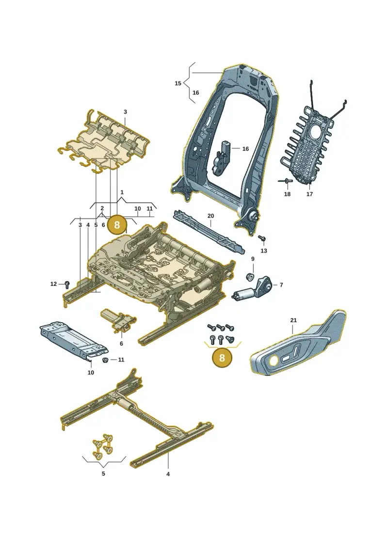 3Q0898716A — Audi A5 Limo 2.0 (2024-) diagram 8wy881100, position 8
