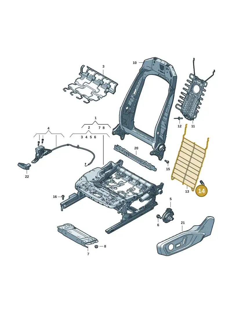 3Q0898955 — Audi A5 Limo 2.0 (2024-) diagram 8wy881000, position 14